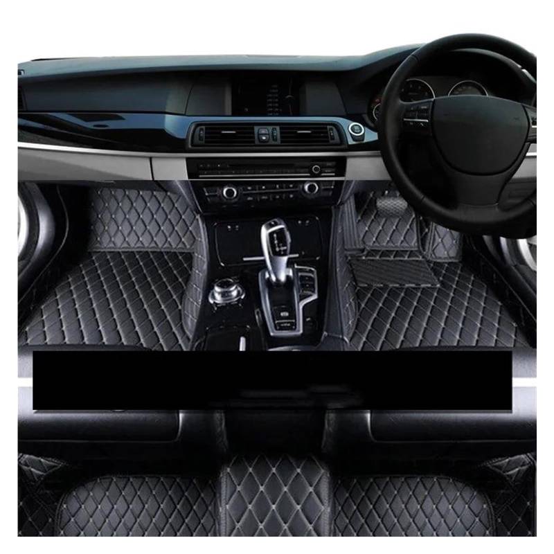 Autofussmatte Für Hyundai Für Venue QX 2020 2021 2022 Auto Fußmatten Leder Teppiche Anti Schmutzige Teppiche Auto Innen Zubehör Auto Fußmatten Set(RHD Black Beige) von DZSFDGDDFGD