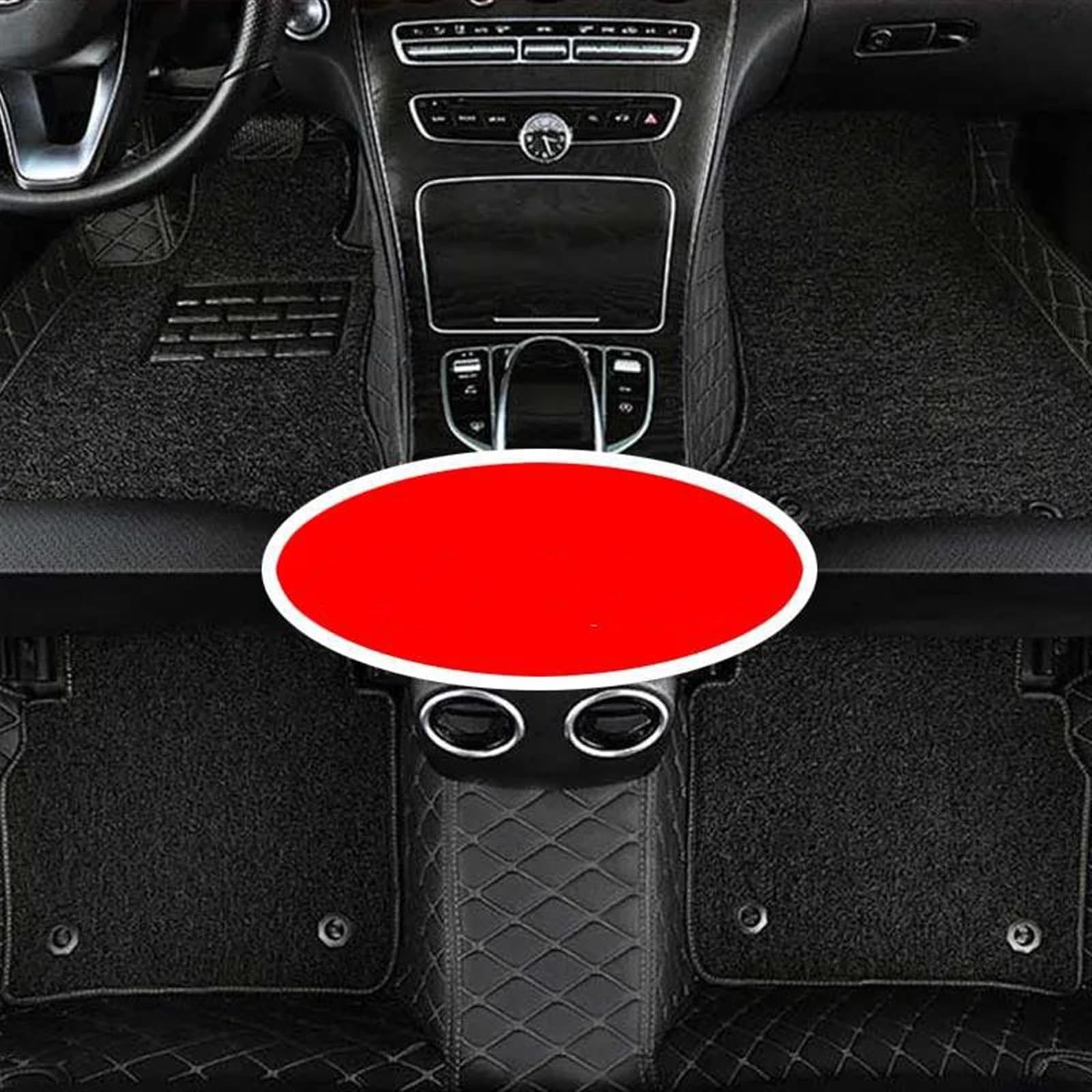 Autofussmatte Für Land Für Rover Für Range Für Rover Sport 2010 2011 2012 2013 Leder Doppelschicht Draht Schleife Auto Fußmatten Auto Fußmatten Set(Black Black blk) von DZSFDGDDFGD