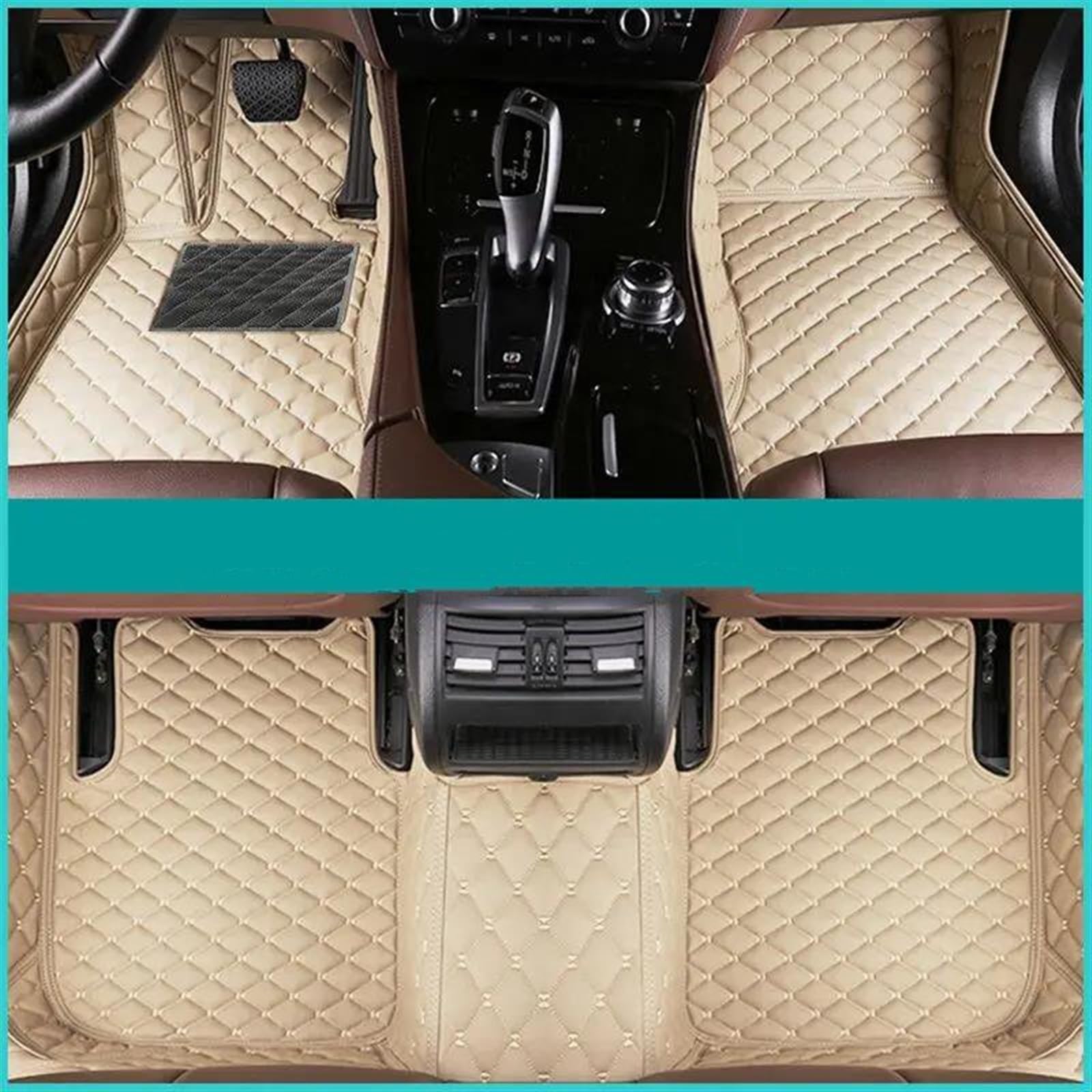 Autofussmatte Für Lincoln MKX 2015 2016 2017 2018 Custom Car Fußmatten Automobil Teppich Abdeckung Innen Zubehör Fuß Pads Auto Fußmatten Set(LIGHE BEIGE) von DZSFDGDDFGD