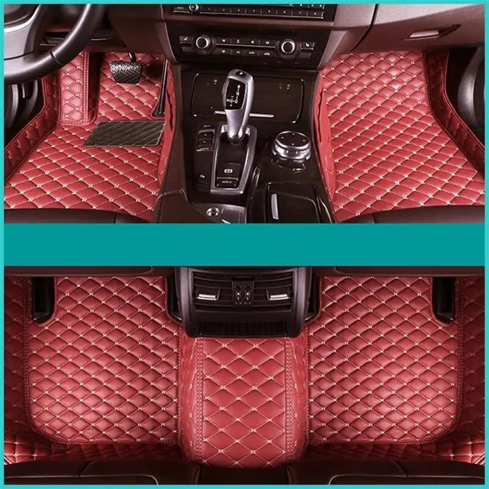 Autofussmatte Für Lincoln MKX 2015 2016 2017 2018 Custom Car Fußmatten Automobil Teppich Abdeckung Innen Zubehör Fuß Pads Auto Fußmatten Set(WEINROT) von DZSFDGDDFGD