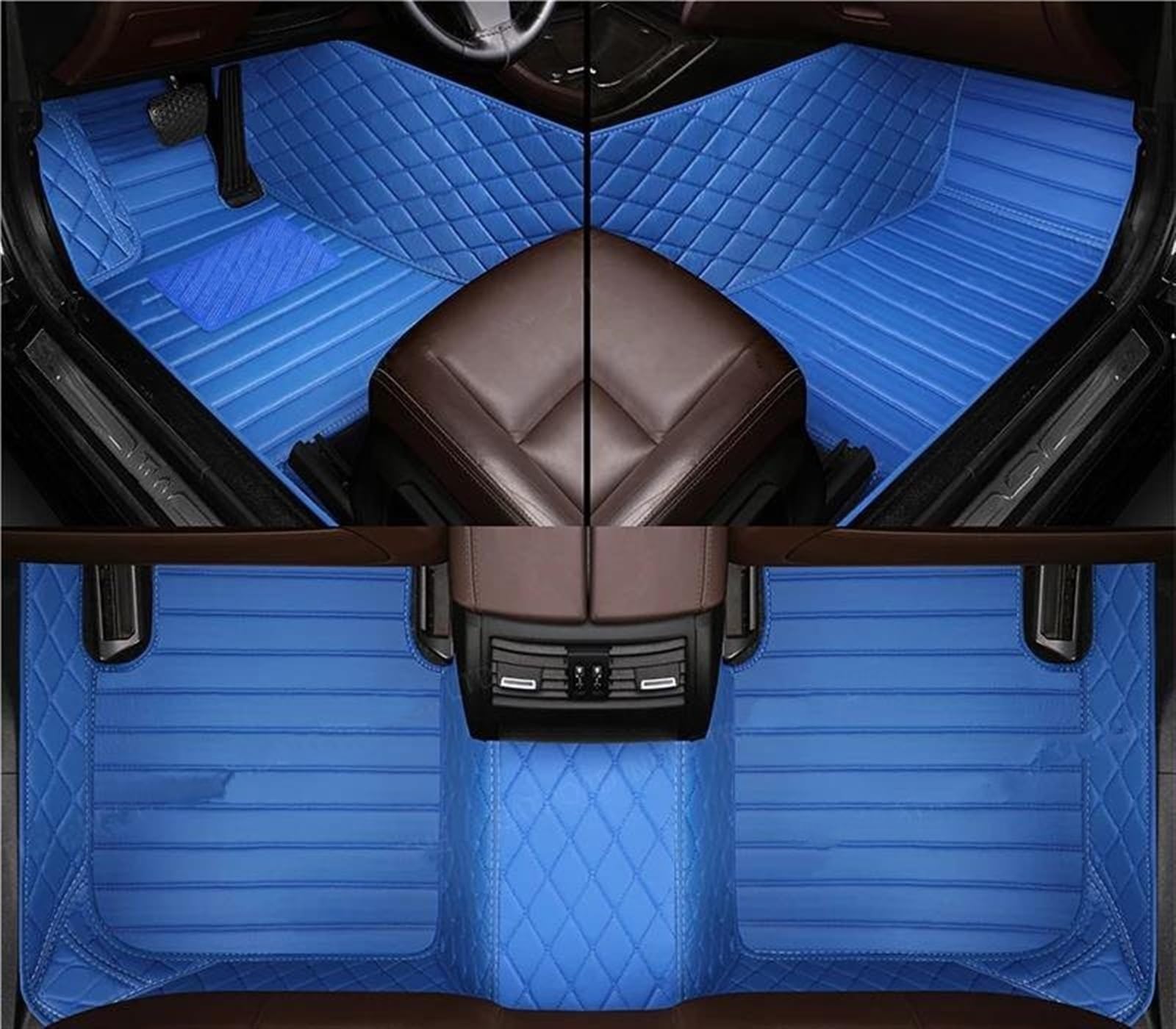 Autofussmatte Für Maserati Für Levante 2016 2017 2018 2019 2020 2021 2022 Custom Leder Auto Fußmatten Anti-Slip Teppich Set Auto Fußmatten Set(1-Blue) von DZSFDGDDFGD