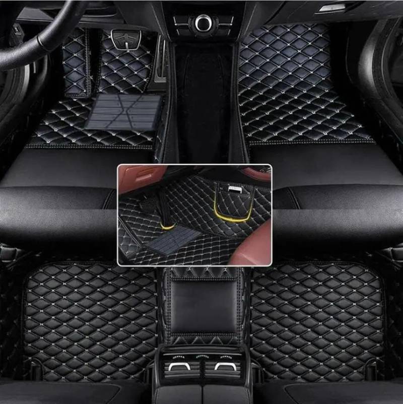 Autofussmatte Für Mazda 5 2008 2009 2010 2011 2012 2013 Kunstleder Auto Bodenmatte Schützen Sie Das Innenzubehör Ihres Fahrzeugs Auto Fußmatten Set(Black with White) von DZSFDGDDFGD