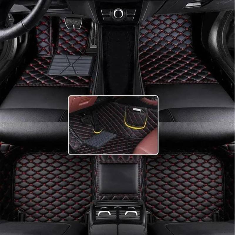 Autofussmatte Für Mazda 6 GG 2003 2004 2005 2006 2007. Künstliche Leder-Auto-Bodenmatte. Schützen Sie Das Innenzubehör Ihres Fahrzeugs Auto Fußmatten Set(Blak Red String) von DZSFDGDDFGD