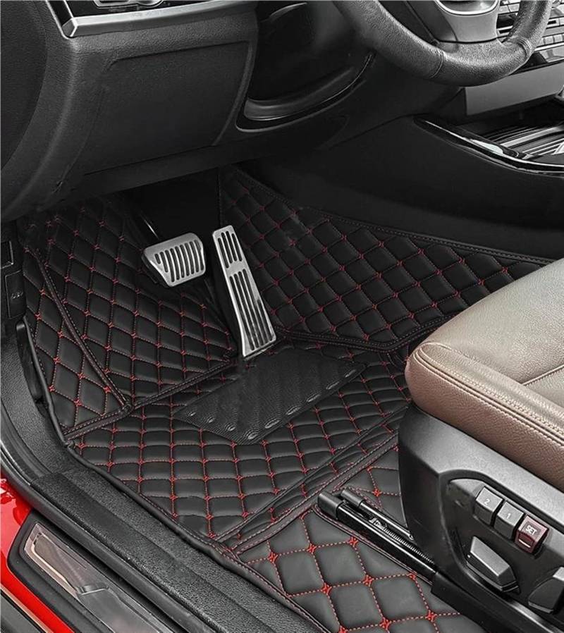 Autofussmatte Für Mitsubishi Für Eclipse Cross 2018 2019 2020 Custom Car Fußmatten Anti-Slip Teppich Abdeckung Innen Zubehör Auto Fußmatten Set(1PC-Black-RED) von DZSFDGDDFGD