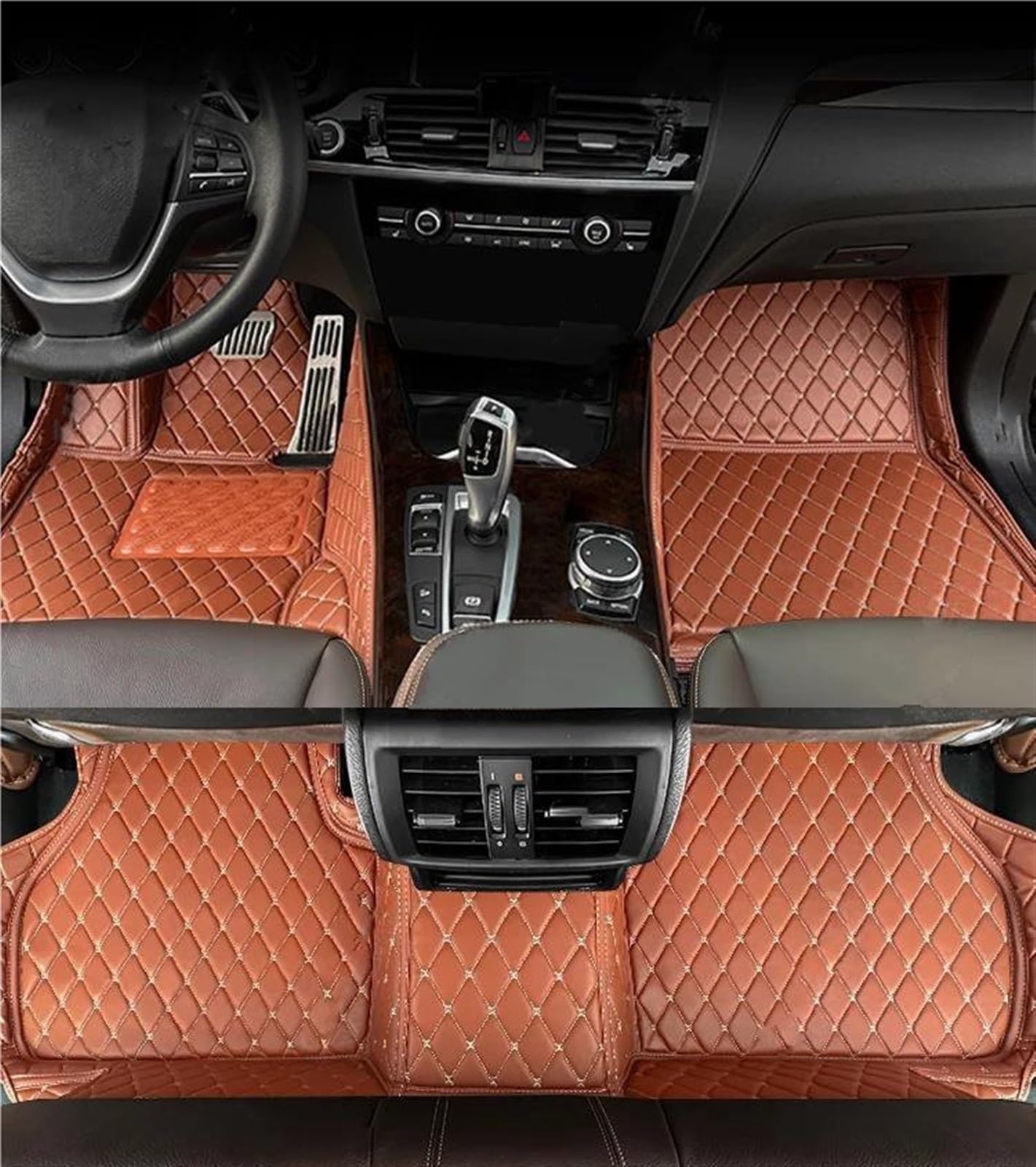 Autofussmatte Für Mitsubishi Für Eclipse Cross 2018 2019 2020 Custom Car Fußmatten Anti-Slip Teppich Abdeckung Innen Zubehör Auto Fußmatten Set(Floor-Brown) von DZSFDGDDFGD