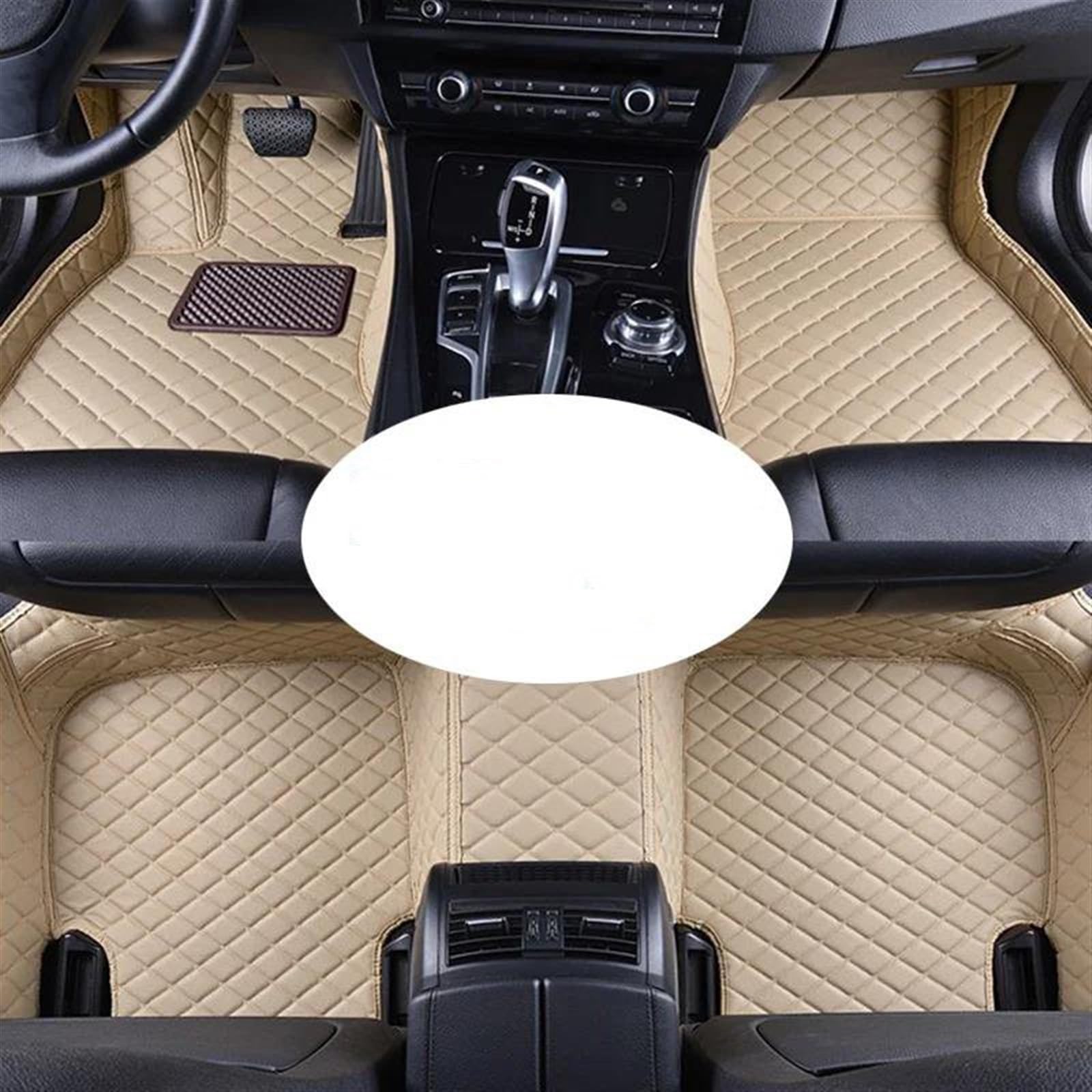 Autofussmatte Für VW Für Polo Plus 2023 2022 2021 2020 2019 Auto Fußmatten Anti-Slip Teppich Fuß Pads Auto Innen Zubehör Auto Fußmatten Set(LHD(3pcs) beige) von DZSFDGDDFGD