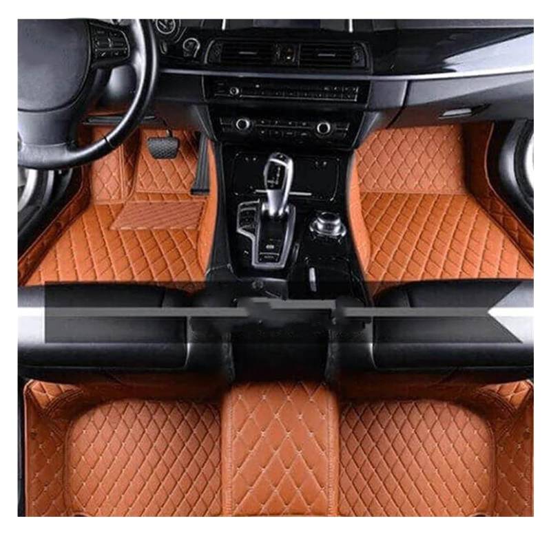 Autofussmatte Für VW Up 2012 2013 2014 2015 2016 2017 2018 2019 Auto Boden Matte Anti-Slip Teppich Set Auto Innen Zubehör Auto Fußmatten Set(LHD Brown) von DZSFDGDDFGD