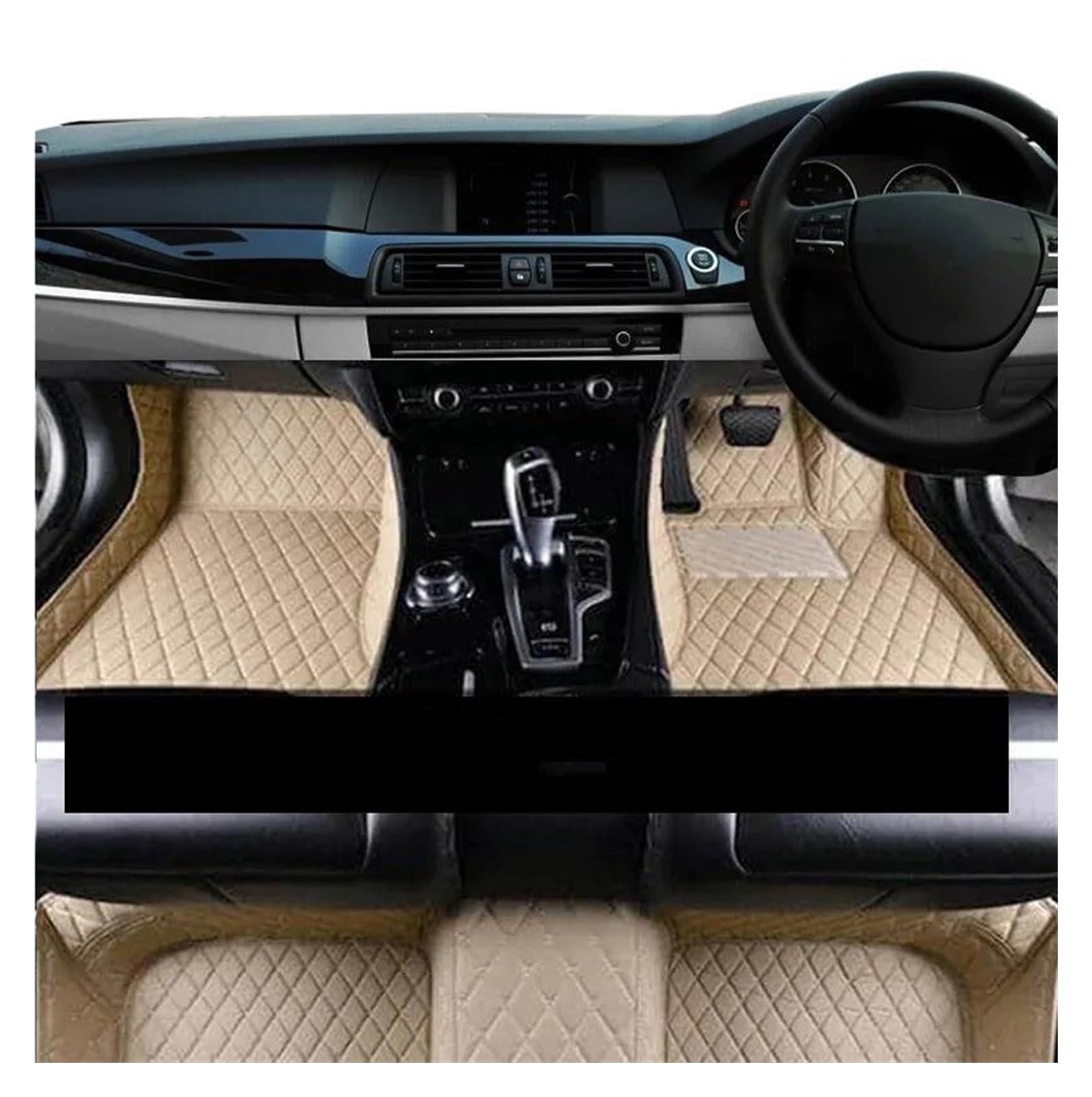 Autofussmatte Für VW Up 2012 2013 2014 2015 2016 2017 2018 2019 Auto Boden Matte Anti-Slip Teppich Set Auto Innen Zubehör Auto Fußmatten Set(RHD Beige) von DZSFDGDDFGD