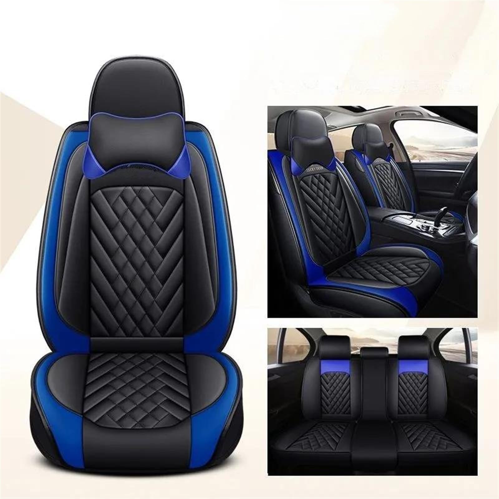 DZSFSTRHRRT AutositzbezüGe Set Auto Sitzbezug Leder Für Opel Alle Modelle Für Astra Für Antara Für Vectra Für Zafira Auto Styling Auto Zubehör Auto-SchonbezüGe(Blue A) von DZSFSTRHRRT