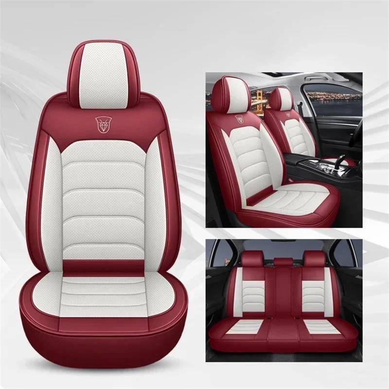 DZSFSTRHRRT AutositzbezüGe Set Universal Auto Sitzbezug Für Ford Für Fiesta Für Fusion Für Mondeo Für Taurus Für Mustang Für Territory Für Kuga Auto-SchonbezüGe(Red White) von DZSFSTRHRRT