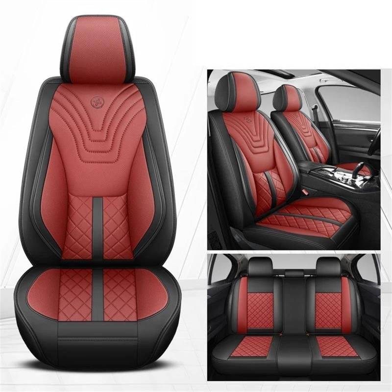 DZSFSTRHRRT AutositzbezüGe Set Vorne + Hinten Full Set Auto Sitzbezug Für Opel Für Antara Für Astra Für Corsa Für Corsa Für Insignia Für Meriva Auto-SchonbezüGe(Schwarz Rot) von DZSFSTRHRRT