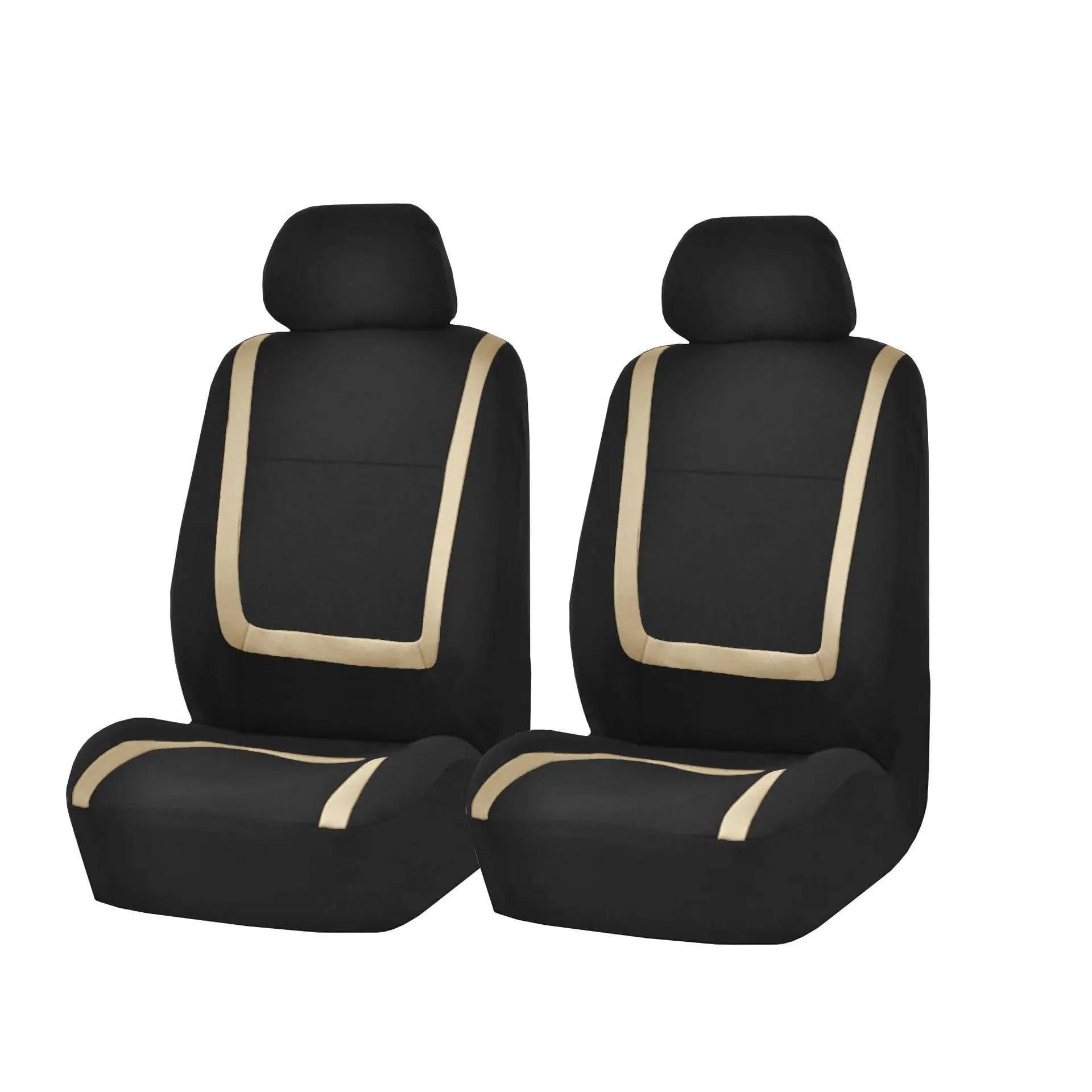 DZSFSTRHRRT Sitzbezüge Auto Auto Kissen Für Nissan Für Pathfinder Für Versa GTR 350Z Für Sunny Stoff Auto Sitzbezüge Auto Innen Autositzbezüge(2Seats-Beige) von DZSFSTRHRRT