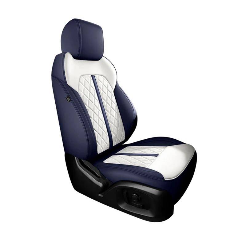 DZSFSTRHRRT Sitzbezüge Auto Auto Sitz Abdeckung Für VW Für Touran 2010 2011 2012 Zubehör Innen Full Set Autos Custom Leder Autositzbezüge(Blau) von DZSFSTRHRRT