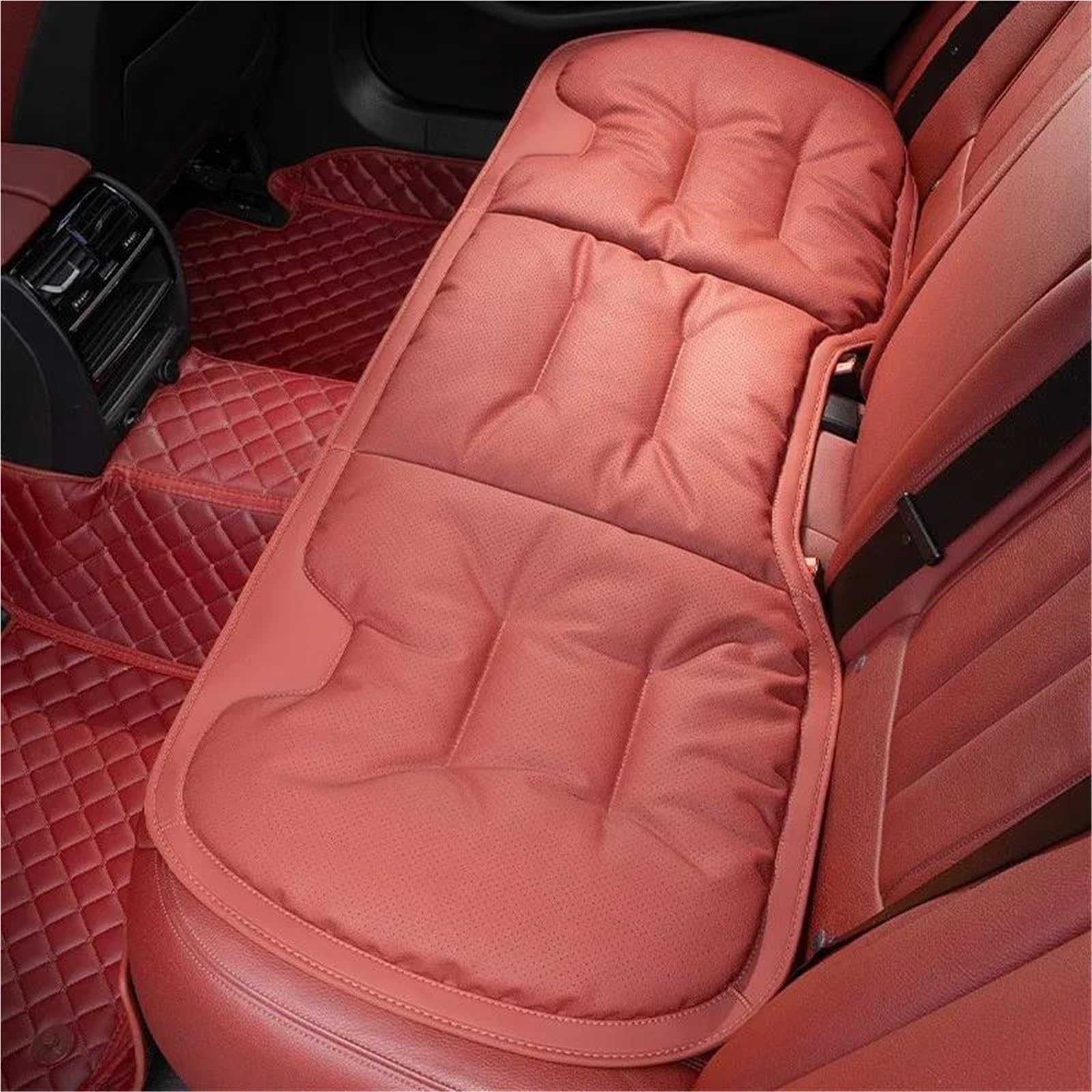 DZSFSTRHRRT Sitzbezüge Auto Auto Sitz Abdeckung Leder Sitz Schützen Pad Für Hyundai Für Santa Für Fe Für Sonata Für Tucson I30 IX25 IX35 für Mistra Autositzbezüge(Red Back Row) von DZSFSTRHRRT