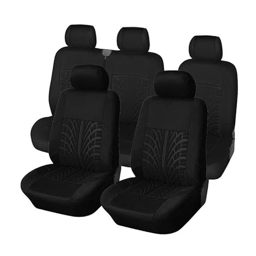 DZSFSTRHRRT Sitzbezüge Auto Autositzbezüge, Bezüge für den Innenraum des Autos, geeignet für SAAB, Autositzbezüge, Autositzkissen Autositzbezüge(Black 9PCS) von DZSFSTRHRRT