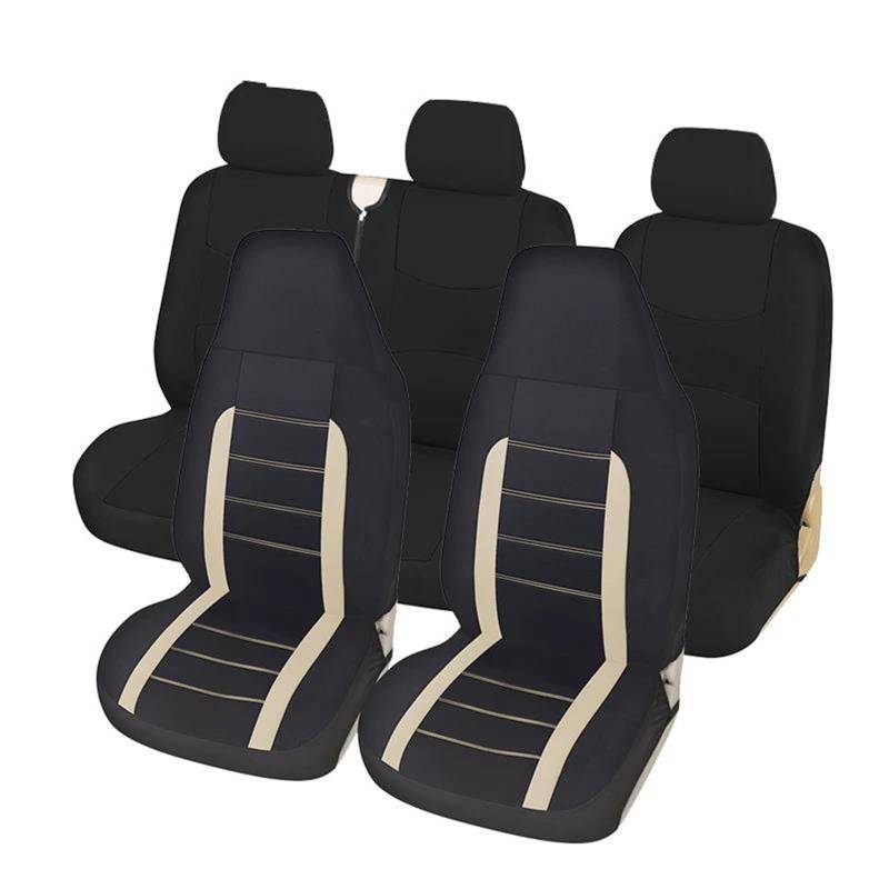 DZSFSTRHRRT Sitzbezüge Auto Autositzbezüge Schalensitzbezug Sitzschoner Universal für A6 Autositzbezüge Autositzkissen Autositzbezüge(Beige Full Set) von DZSFSTRHRRT