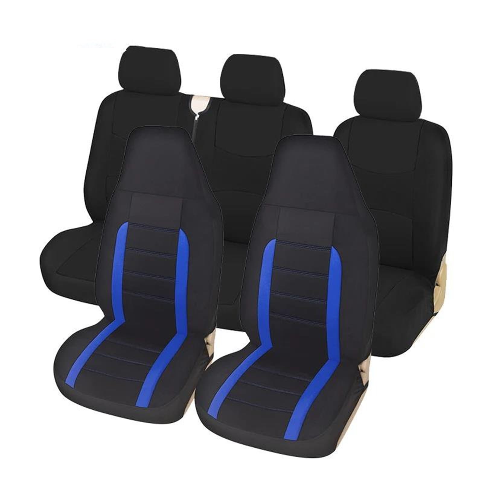 DZSFSTRHRRT Sitzbezüge Auto Autositzbezüge Schalensitzbezug Sitzschoner für 5er Autositzbezüge Autositzkissen Autositzbezüge(Blue Full Set) von DZSFSTRHRRT