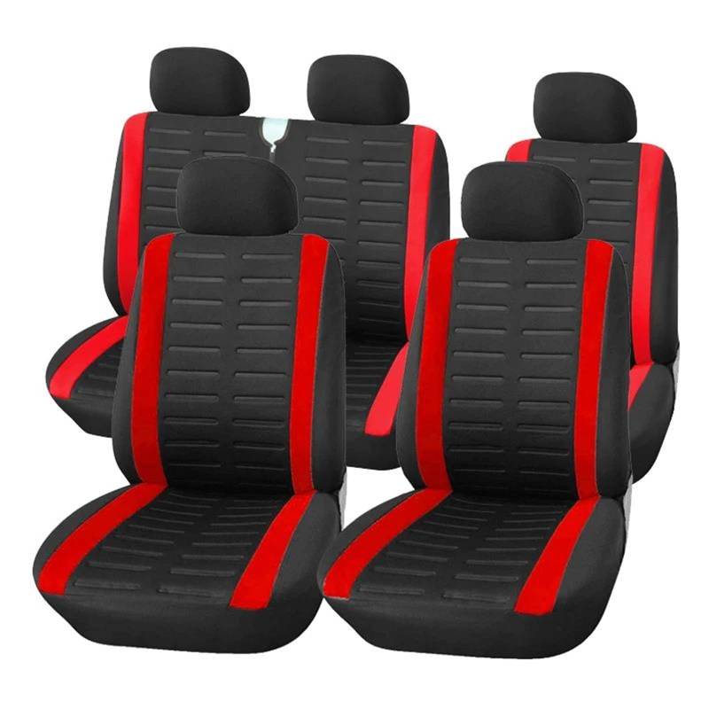 DZSFSTRHRRT Sitzbezüge Auto Autositzbezüge optional für 2+1 Autositzbezug Auto schützender dekorativer Innenraum Autositzbezüge(Red seat Cover) von DZSFSTRHRRT