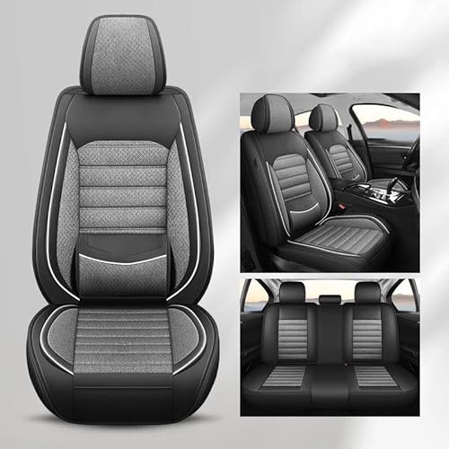 DZSFSTRHRRT Sitzbezüge Auto Für Seat Für Arona Leder Mit Flachs Material Vier Jahreszeiten Autositzbezüge Autositzbezüge Autositzkissen Autositzbezüge(Gray 5 PCS) von DZSFSTRHRRT