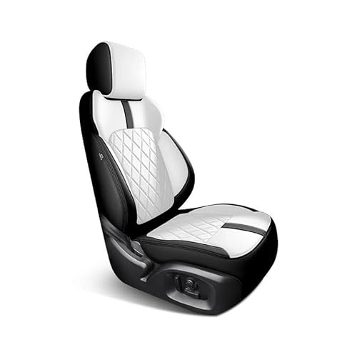 DZSFSTRHRRT Sitzbezüge Auto Komplettes Set Custom Leder Autositzbezüge für A3 2014 2015 2016 2017 2018 2019 Auto Zubehör Innen Ersatzteile Autositzbezüge(Black White) von DZSFSTRHRRT