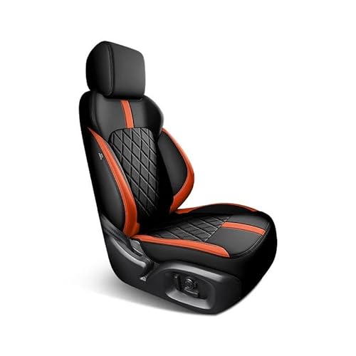 DZSFSTRHRRT Sitzbezüge Auto Komplettes Set Custom Leder Autositzbezüge für A3 2014 2015 2016 2017 2018 2019 Auto Zubehör Innen Ersatzteile Autositzbezüge(Black orange) von DZSFSTRHRRT