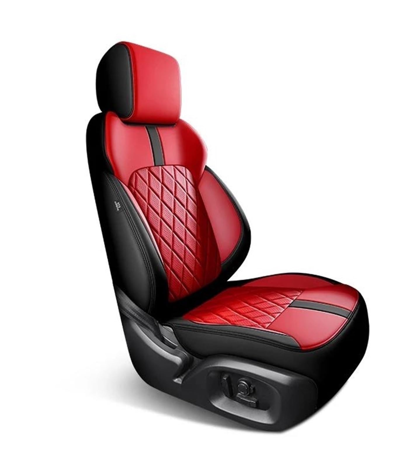 DZSFSTRHRRT Sitzbezüge Auto Komplettes Set Custom Leder Autositzbezüge für A4 B6 2004 2005 2006 2007 Auto Zubehör Innen Ersatzteile Autositzbezüge(Schwarz Rot) von DZSFSTRHRRT