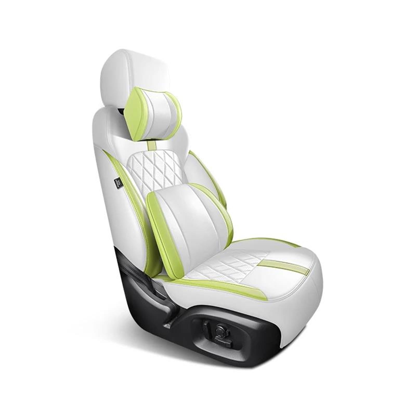 DZSFSTRHRRT Sitzbezüge Auto Komplettes Set Custom Leder Autositzbezüge für A5 2009 2010 2011 2012 2013 Auto Zubehör Innen Ersatzteile Autositzbezüge(WH GN+backrest) von DZSFSTRHRRT