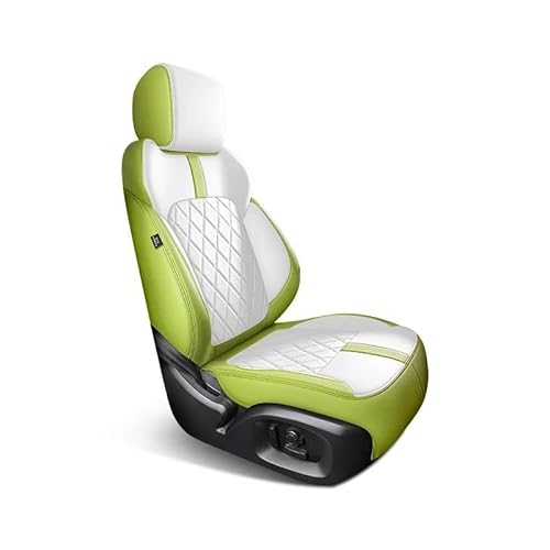 DZSFSTRHRRT Sitzbezüge Auto Komplettes Set Custom Leder Autositzbezüge für Ford Für Kuga 2013 2014 2015 Auto Zubehör Innen Ersatzteile Autositzbezüge(Green White) von DZSFSTRHRRT