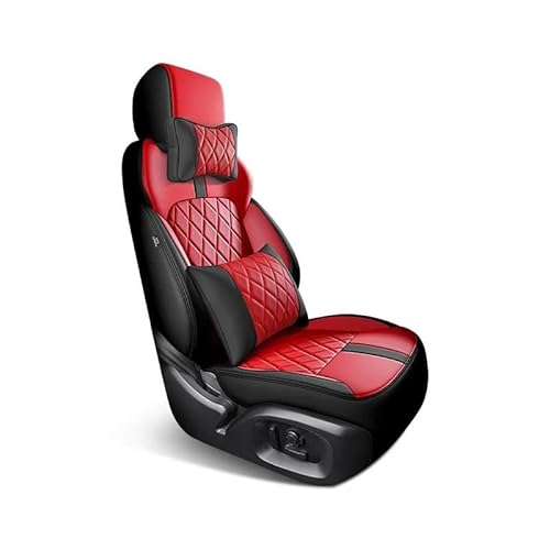 DZSFSTRHRRT Sitzbezüge Auto Komplettes Set Custom Leder Autositzbezüge für Mercedes Für W213 2017 2018 2019 2020 Auto Zubehör Innen Ersatzteile Autositzbezüge(Bk red+Pillow) von DZSFSTRHRRT