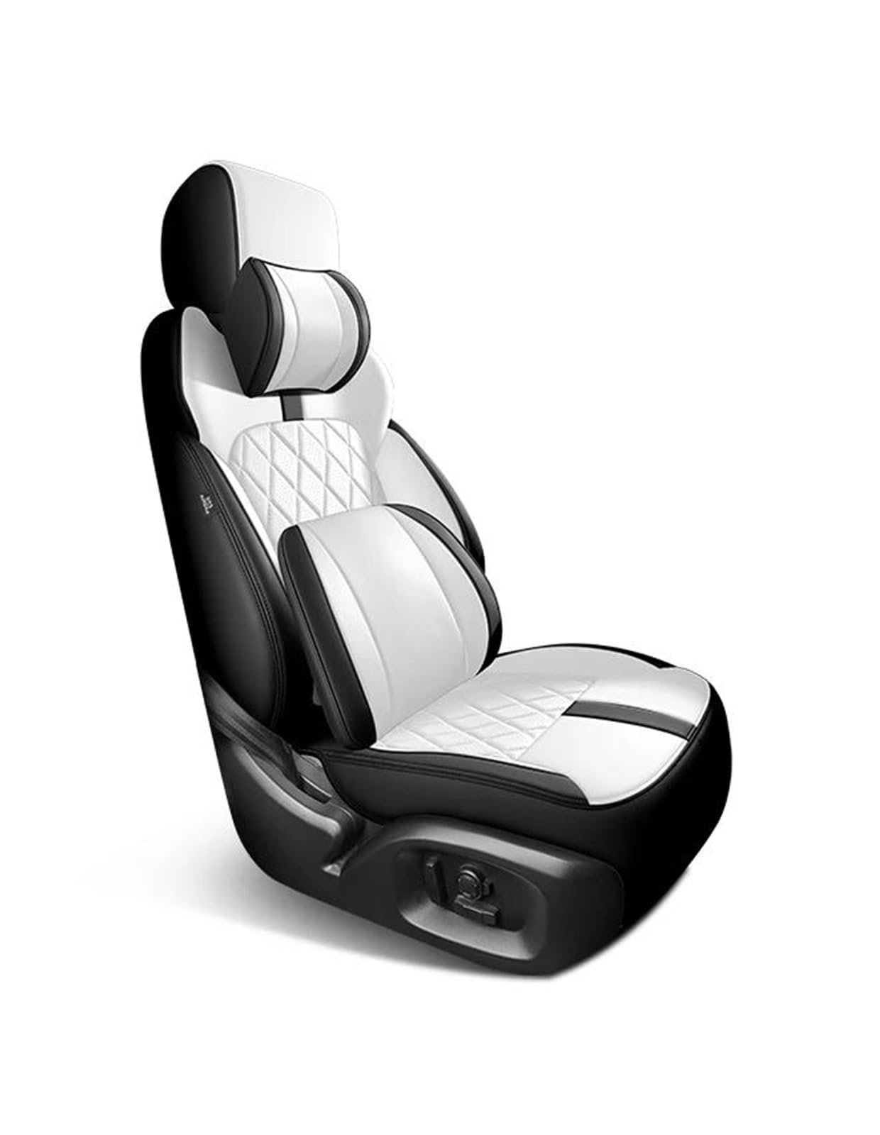 DZSFSTRHRRT Sitzbezüge Auto Komplettes Set Custom Leder Autositzbezüge für Volvo V60 2012 2013 2014 2015 Auto Zubehör Innen Ersatzteile Autositzbezüge(Bk WH+backrest) von DZSFSTRHRRT