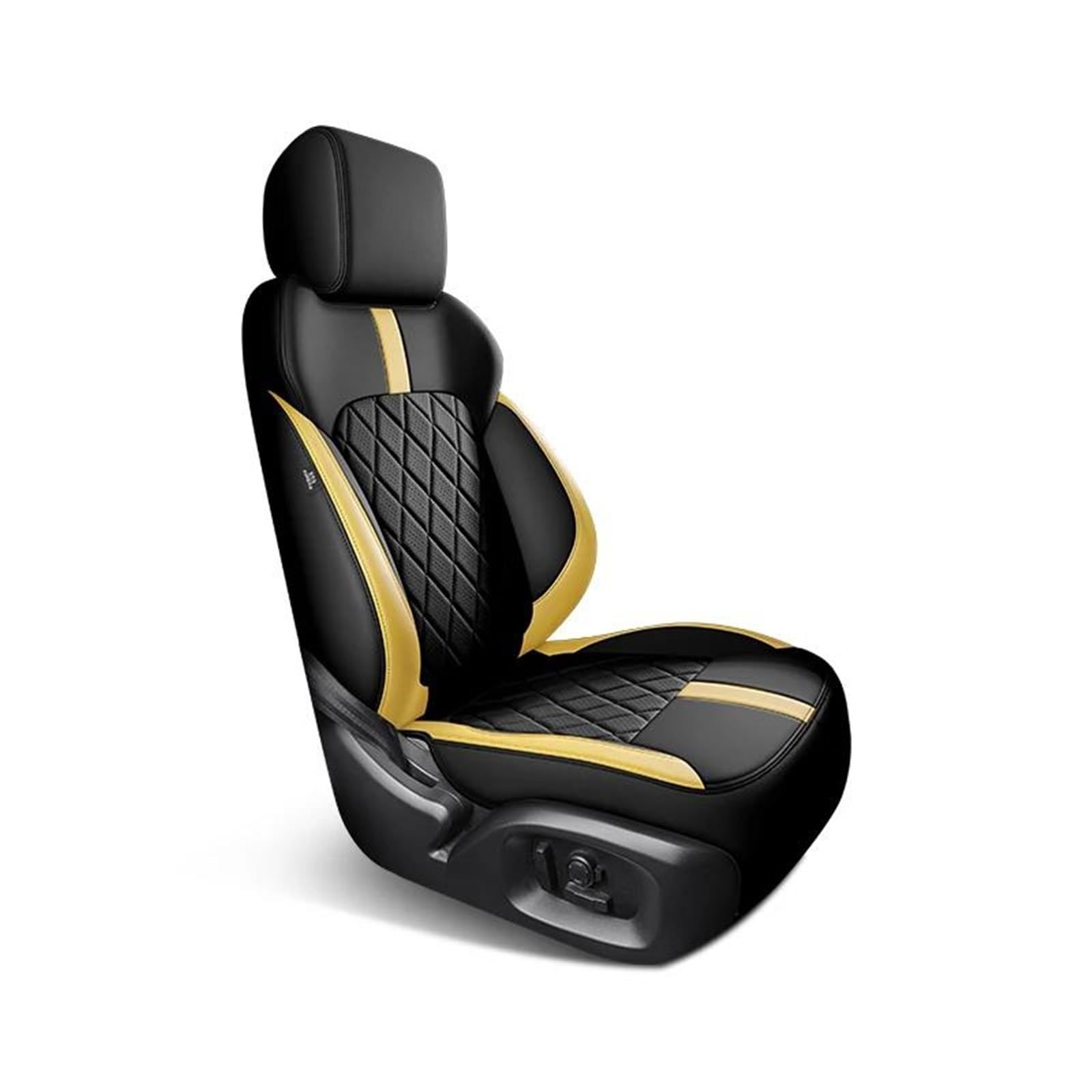 DZSFSTRHRRT Sitzbezüge Auto Komplettes Set Custom Leder Autositzbezüge für Volvo XC90 2007 2008 2009 2010 2011 2012 Auto Zubehör Innenausstattung Ersatz Autositzbezüge(Black Yellow) von DZSFSTRHRRT