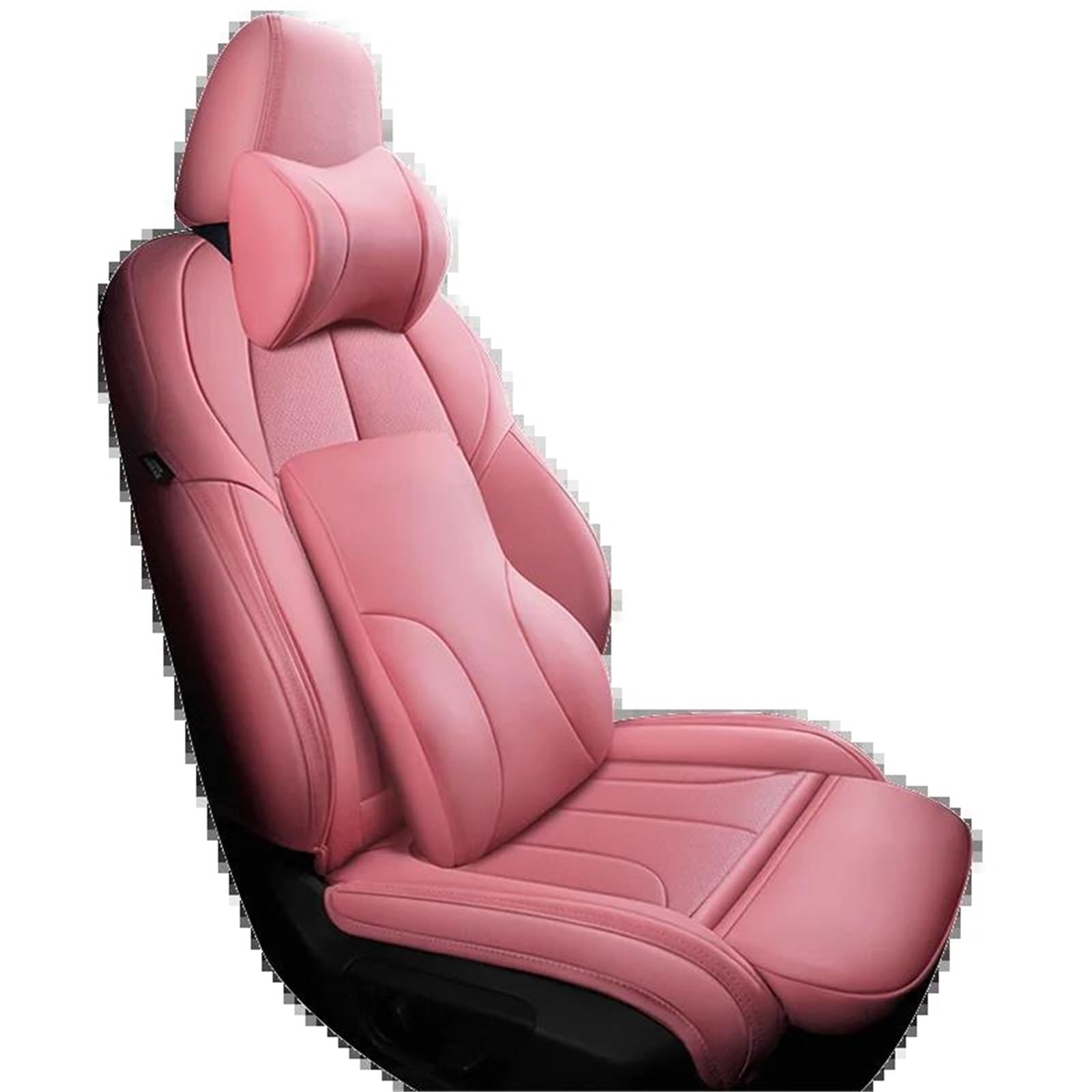 DZSFSTRHRRT Sitzbezüge Auto Leder Auto Autositzbezüge für Ford für Ranger PX1 für Fiesta 2016 für Mondeo für MK4 für Kuga für Mustang Zubehör Autositzbezüge(Pink+backrest) von DZSFSTRHRRT