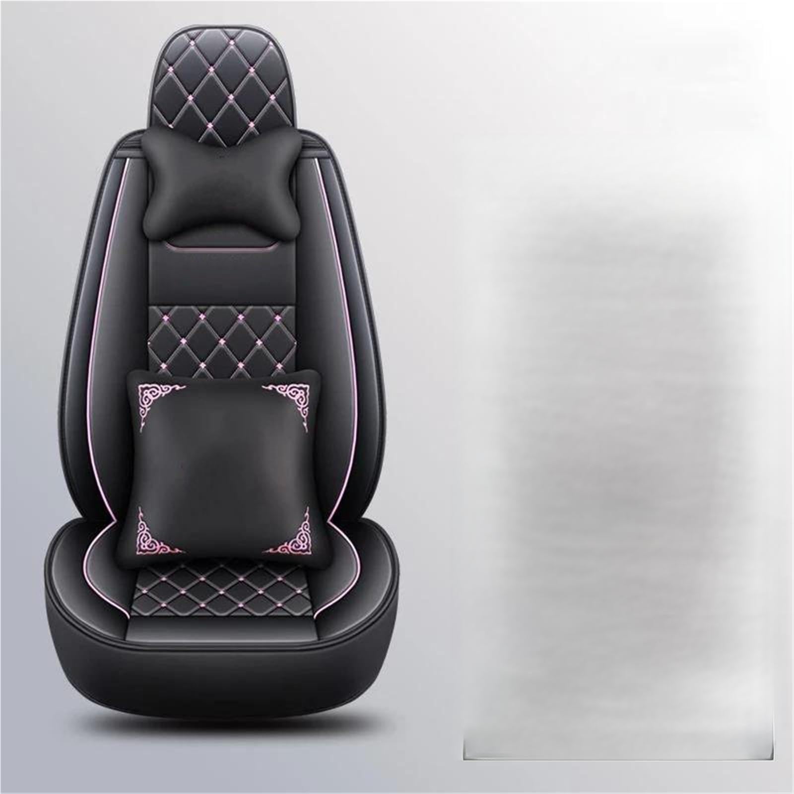 DZSFSTRHRRT Sitzbezüge Auto Leder Auto Sitz Abdeckung Capes Für Sitz Für Leon Für Mk4 Mk1 Für Ibiza Für Ateca Für Arona Volle Set Auto Innen Zubehör Autositzbezüge(Pink+Pillow) von DZSFSTRHRRT