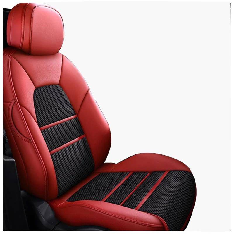 DZSFSTRHRRT Sitzbezüge Auto Leder-Autositzbezug für Chevy für Cruze 2009- Autozubehör Innenausstattung Komplettset Custom Autositzbezüge(Rot) von DZSFSTRHRRT