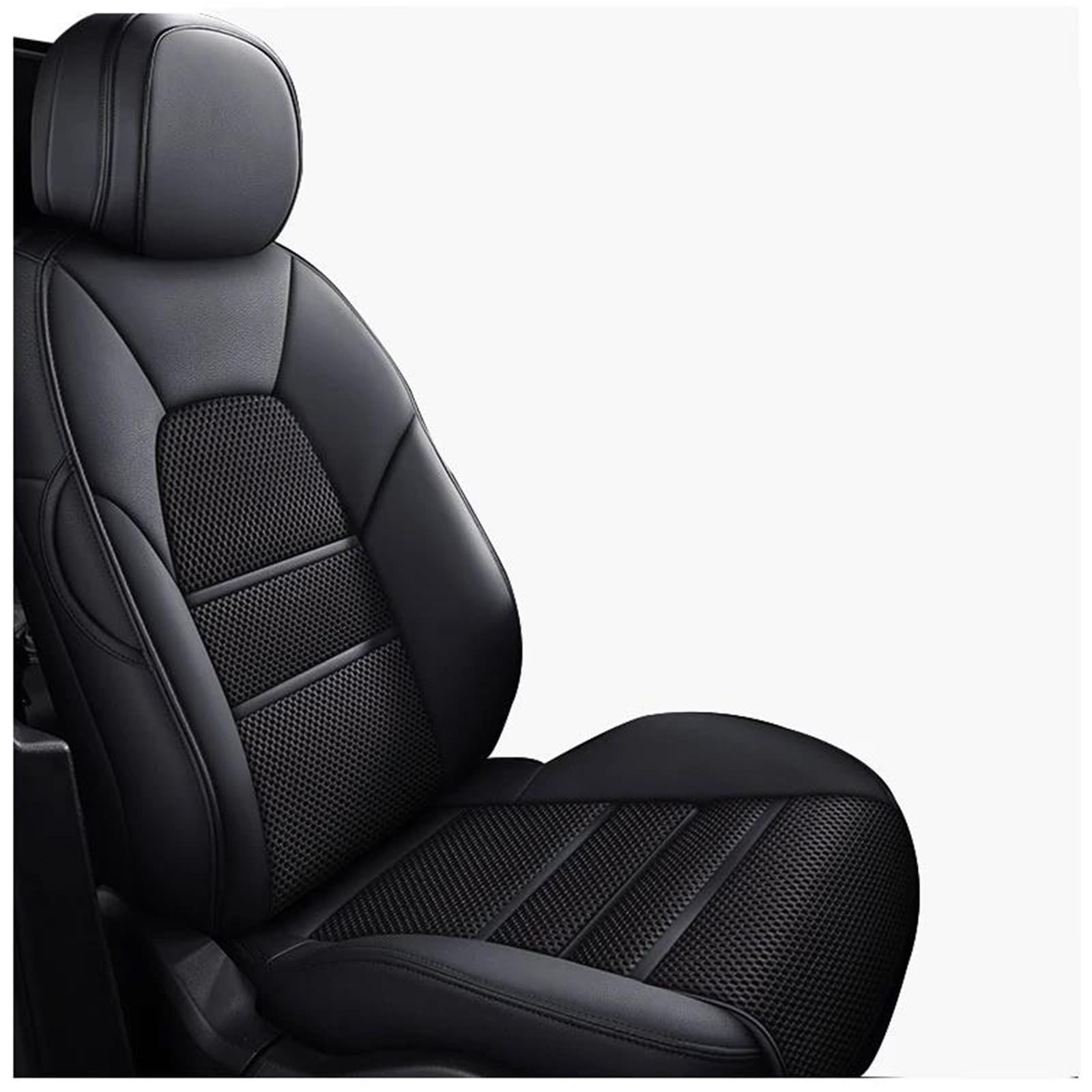 DZSFSTRHRRT Sitzbezüge Auto Leder-Autositzbezug für Chevy für Cruze 2009- Autozubehör Innenausstattung Komplettset Custom Autositzbezüge(Schwarz) von DZSFSTRHRRT