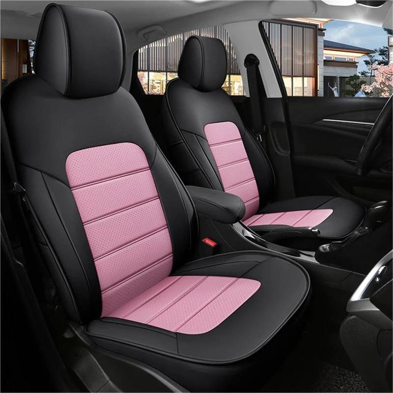 DZSFSTRHRRT Sitzbezüge Auto Luxus Full Set Custom Leder Auto Sitzbezüge Für Nissan Für Qashqai j11 2016 2017 2018 Auto Zubehör Schutzhülle Autositzbezüge(Pink) von DZSFSTRHRRT