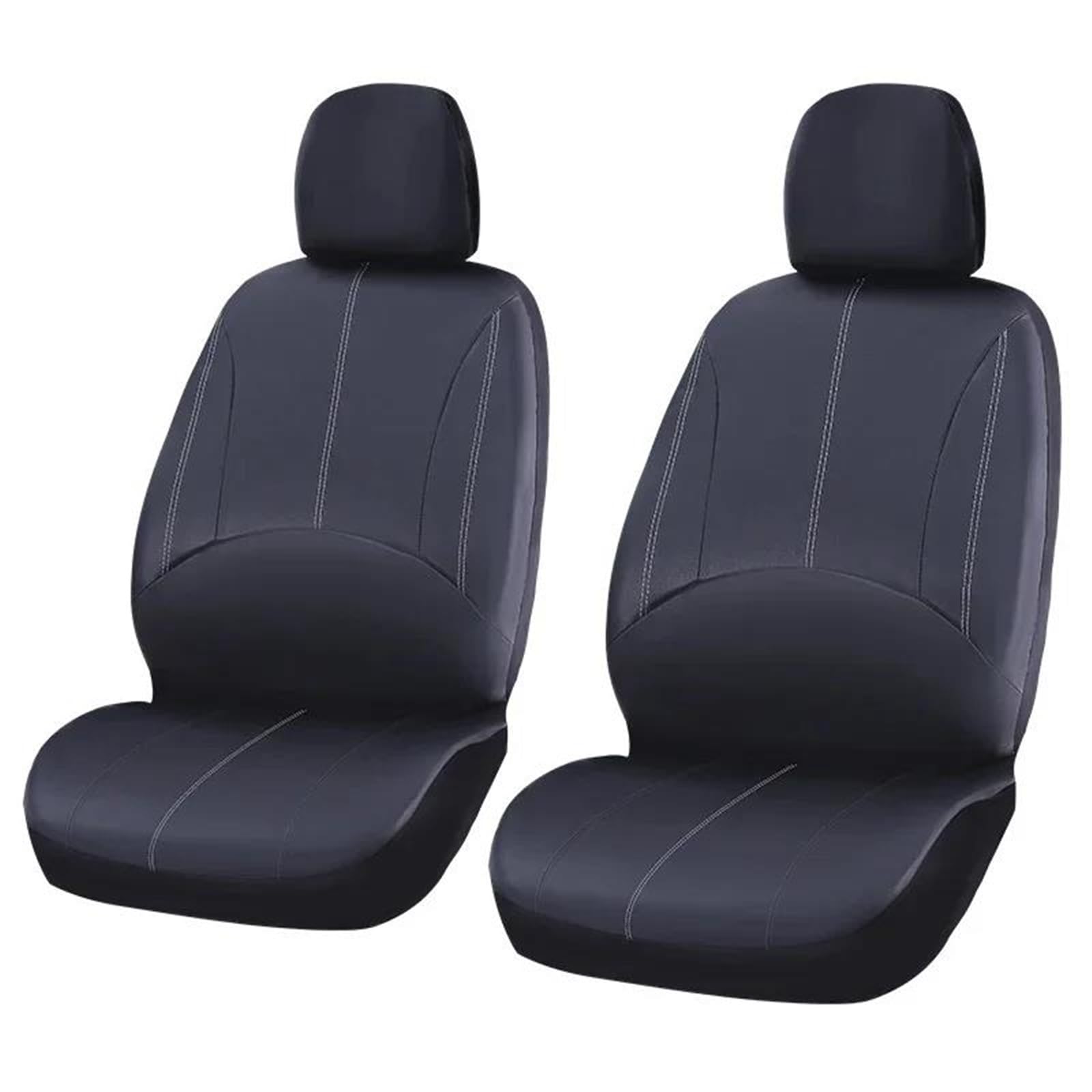 DZSFSTRHRRT Sitzbezüge Auto PU-Leder-Komplettset-Autositzbezüge für Nissan für Qashqai J10 Auto-Innenausstattung Autositzbezüge(Black Front seat) von DZSFSTRHRRT