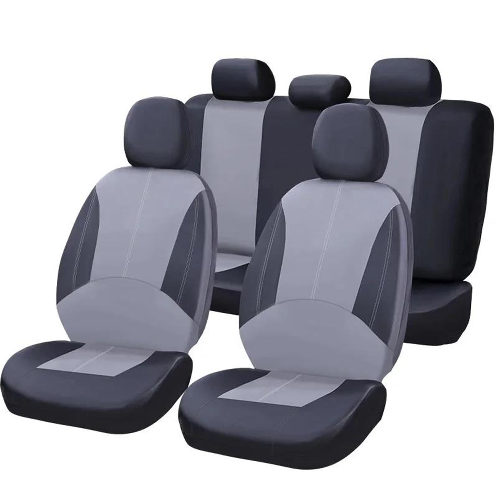 DZSFSTRHRRT Sitzbezüge Auto PU-Leder-Komplettset-Autositzbezüge für Nissan für Qashqai J10 Auto-Innenausstattung Autositzbezüge(Gray Full Set) von DZSFSTRHRRT