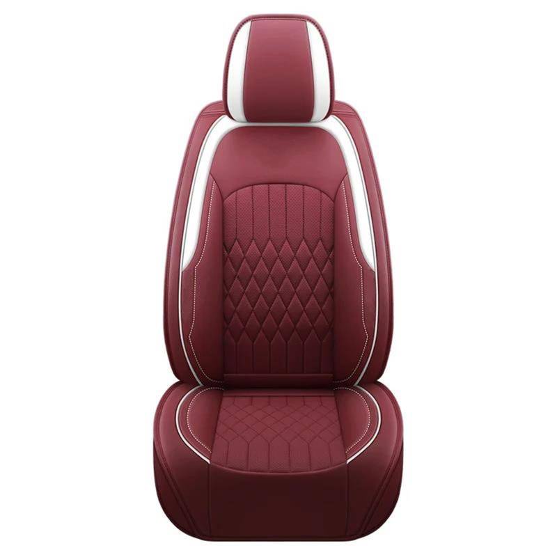 DZSFSTRHRRT Sitzbezüge Auto PU-Leder Luxus-Autositzbezüge für Golf 7 für ix35 Innenausstattung Sitzbezug Autositzbezüge(Rot 5pcs) von DZSFSTRHRRT