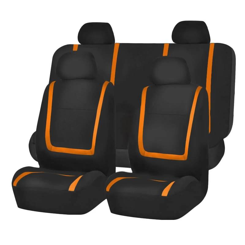 DZSFSTRHRRT Sitzbezüge Auto Stoff-Autositzbezüge für Hyundai für Santa für Fe für Kona i40 für Getz für Palisade für Terracan Autokissen Autositzbezüge(5Seats-Orange) von DZSFSTRHRRT