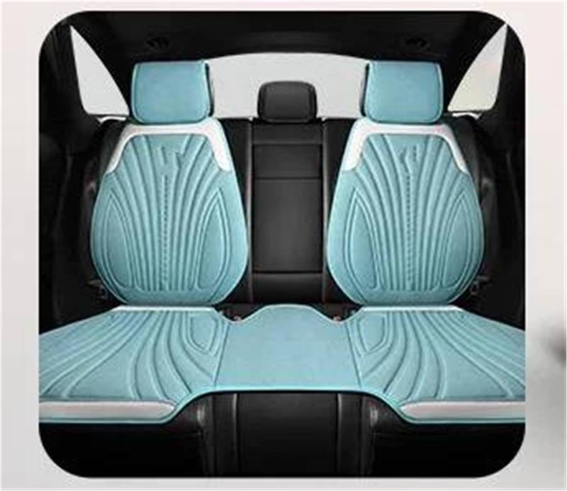 DZSFSTRHRRT Sitzbezüge Auto Universal Auto Sitzbezug Vier Jahreszeiten Auto Atmungsaktive Sattel Pad Sitzbezüge für Auto Coole Sitze Abdeckung Schutz Zubehör Autositzbezüge(Blue Rear seat Set) von DZSFSTRHRRT