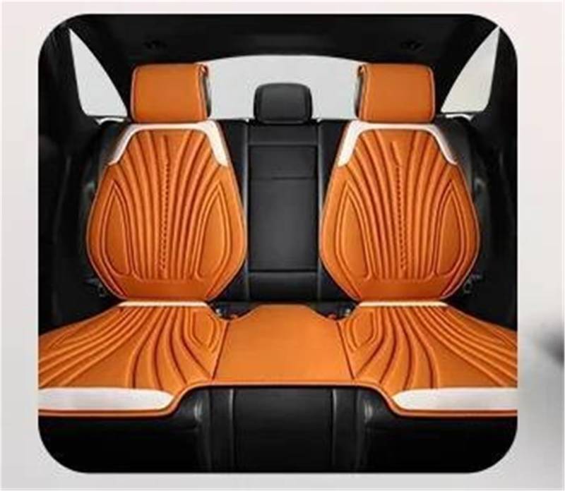 DZSFSTRHRRT Sitzbezüge Auto Universal Auto Sitzbezug Vier Jahreszeiten Auto Atmungsaktive Sattel Pad Sitzbezüge für Auto Coole Sitze Abdeckung Schutz Zubehör Autositzbezüge(Orange Rear Set) von DZSFSTRHRRT