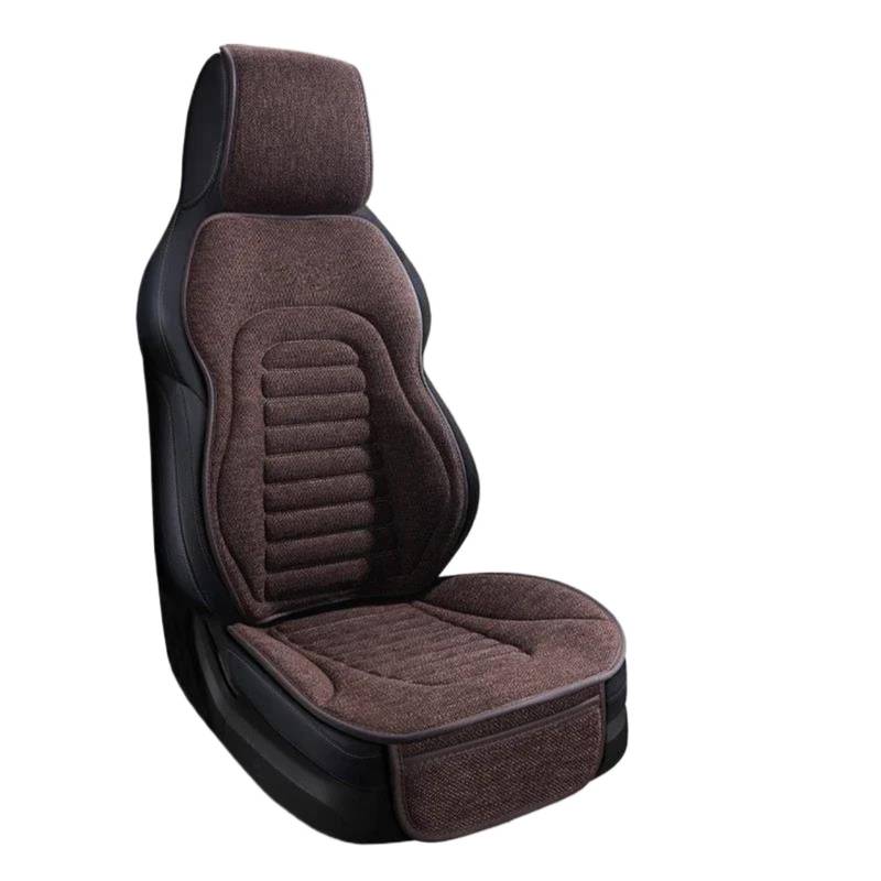 DZSFSTRHRRT Sitzbezüge Auto Universeller Autositzbezug für Vier Jahreszeiten, atmungsaktive Flachs-Sitzbezüge für Autositze, für Schutz von Autos, Zubehör Autositzbezüge(Brown seat) von DZSFSTRHRRT