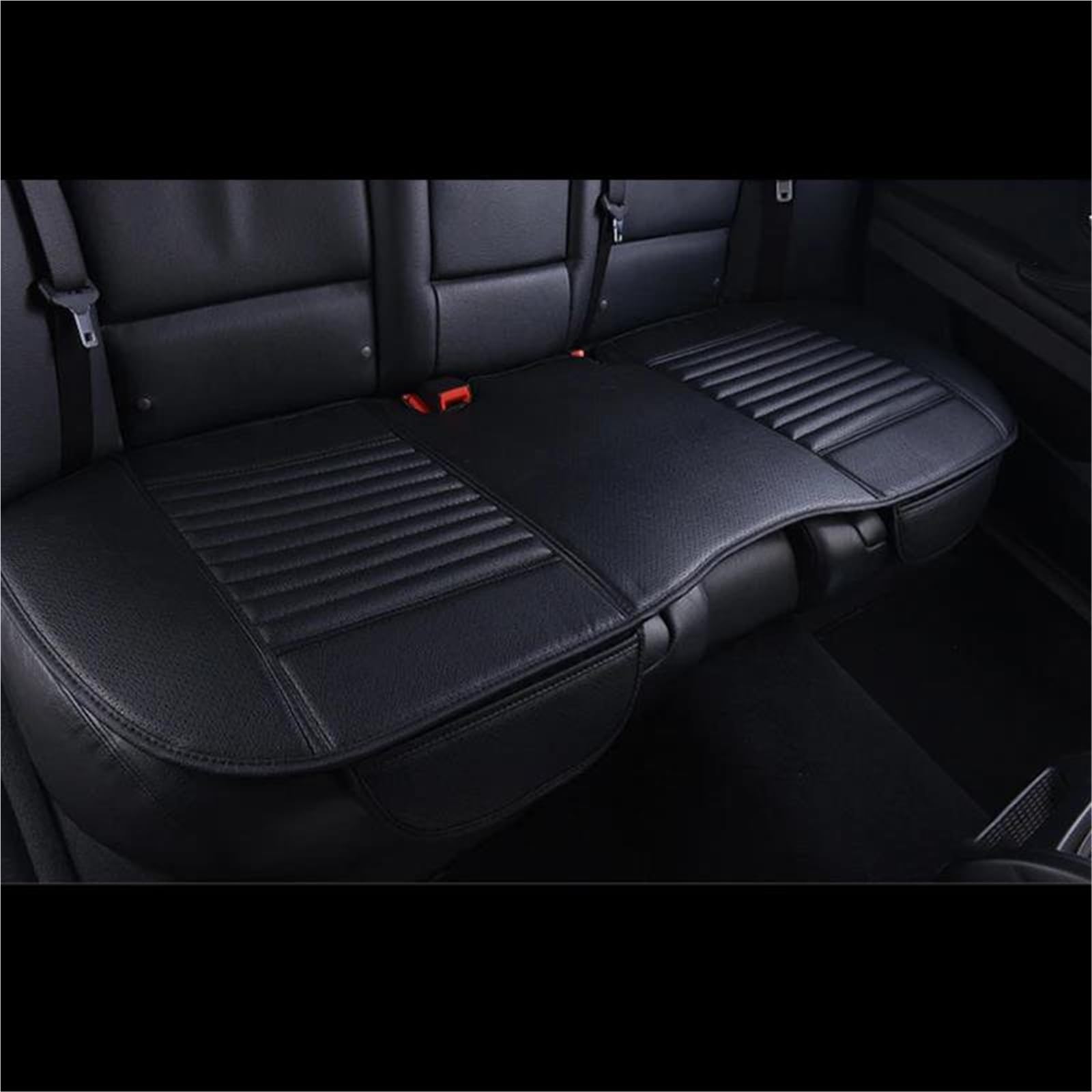 DZSFSTRHRRT Sitzbezüge Auto Vier Jahreszeiten Sitzbezug PU Leder Auto Sitzkissen Autos Sitzbezug Universal Auto Stuhl Protector Pad Matte Auto Autositzbezüge(Black Rear) von DZSFSTRHRRT