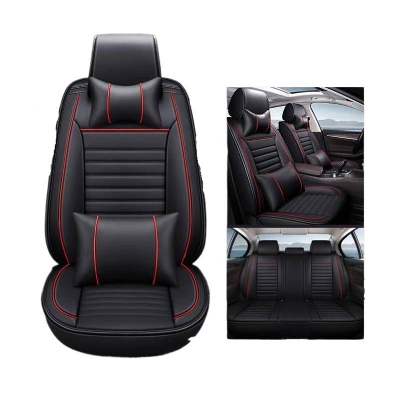 DZSFSTRHRRT Sitzbezüge Auto Volle Set Auto Sitz Abdeckung Für A4 B6 A6 C6 Auto Leder Innen Zubehör Auto Sitzbezüge Auto Sitzkissen Autositzbezüge(Bk red+Cushion) von DZSFSTRHRRT