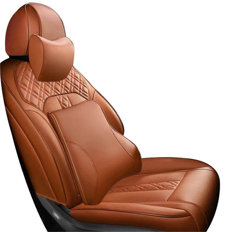 DZSFSTRHRRT Sitzbezüge Auto Vollständiger Satz Leder-Autositzbezüge für Mazda 6 GG CX5 GJ GH CX3 BK CX7 BL 3 2010 CX30 für Demio-Zubehör Autositzbezüge(Brown+backrest) von DZSFSTRHRRT