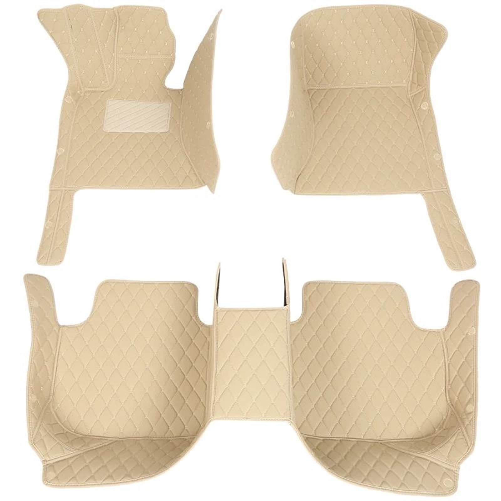 Fußmatten 3D-Autofußmatten aus PU-Leder für Corsa D 2007 2008 2009 2010 2011 2012 2013 2014 Innenausstattung Automatten Auto Fußmatten(Beige) von DZSFSTRHRRT