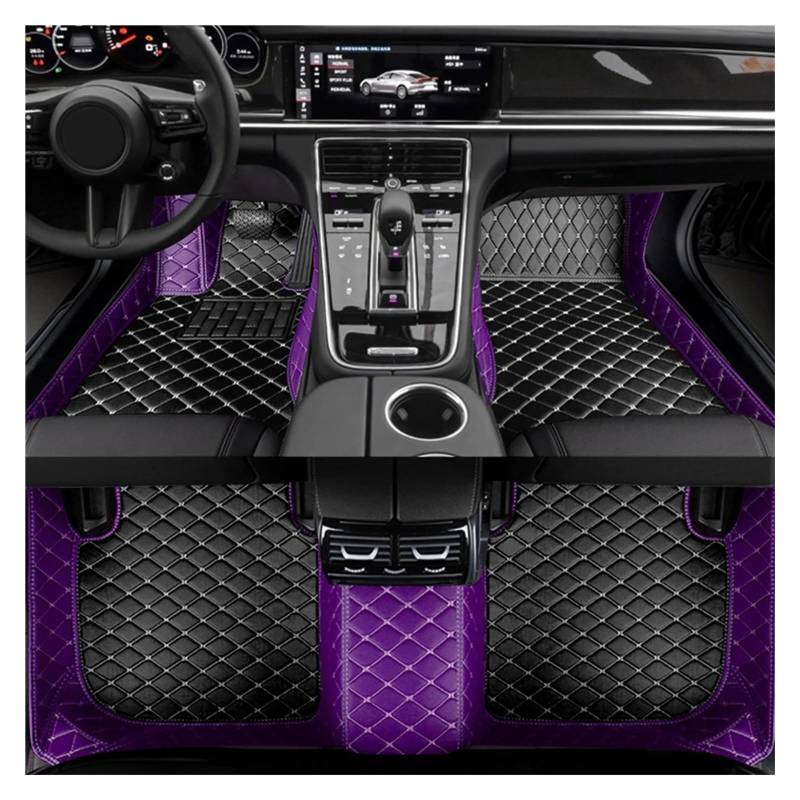 Fußmatten Auto-Fußmatten für Q7 für e-tron 2017 2018 2019 2020 2021 2022 2023 Innenausstattung Kunstleder Auto Fußmatten(Purple Black) von DZSFSTRHRRT