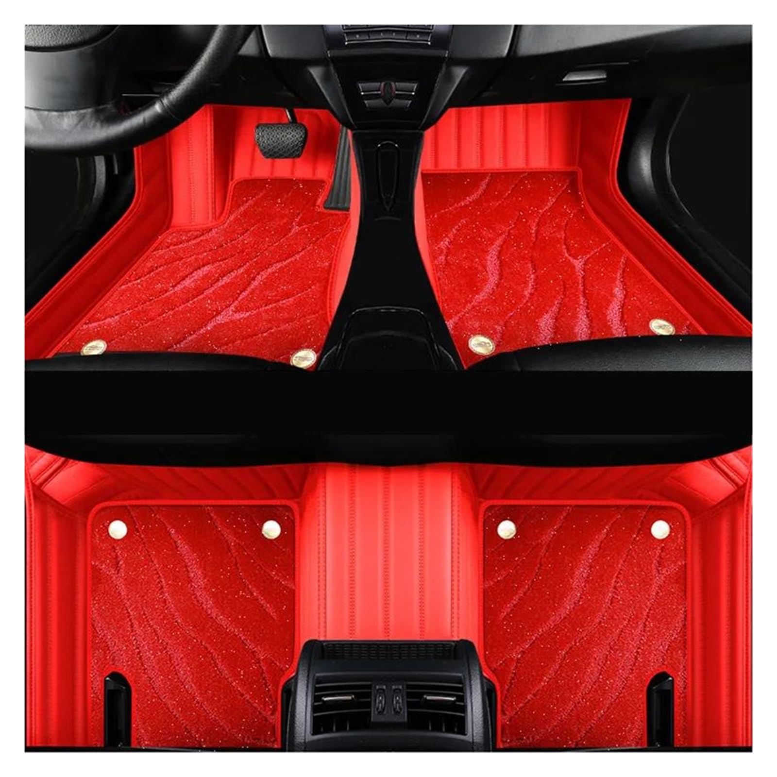 Fußmatten Echtes Leder Vollständig umgeben Fuß Pad Auto Boden Matte Für Subaru XV 2011-2017 Auto Innen Details Zubehör Teppich Auto Fußmatten(Bright red) von DZSFSTRHRRT