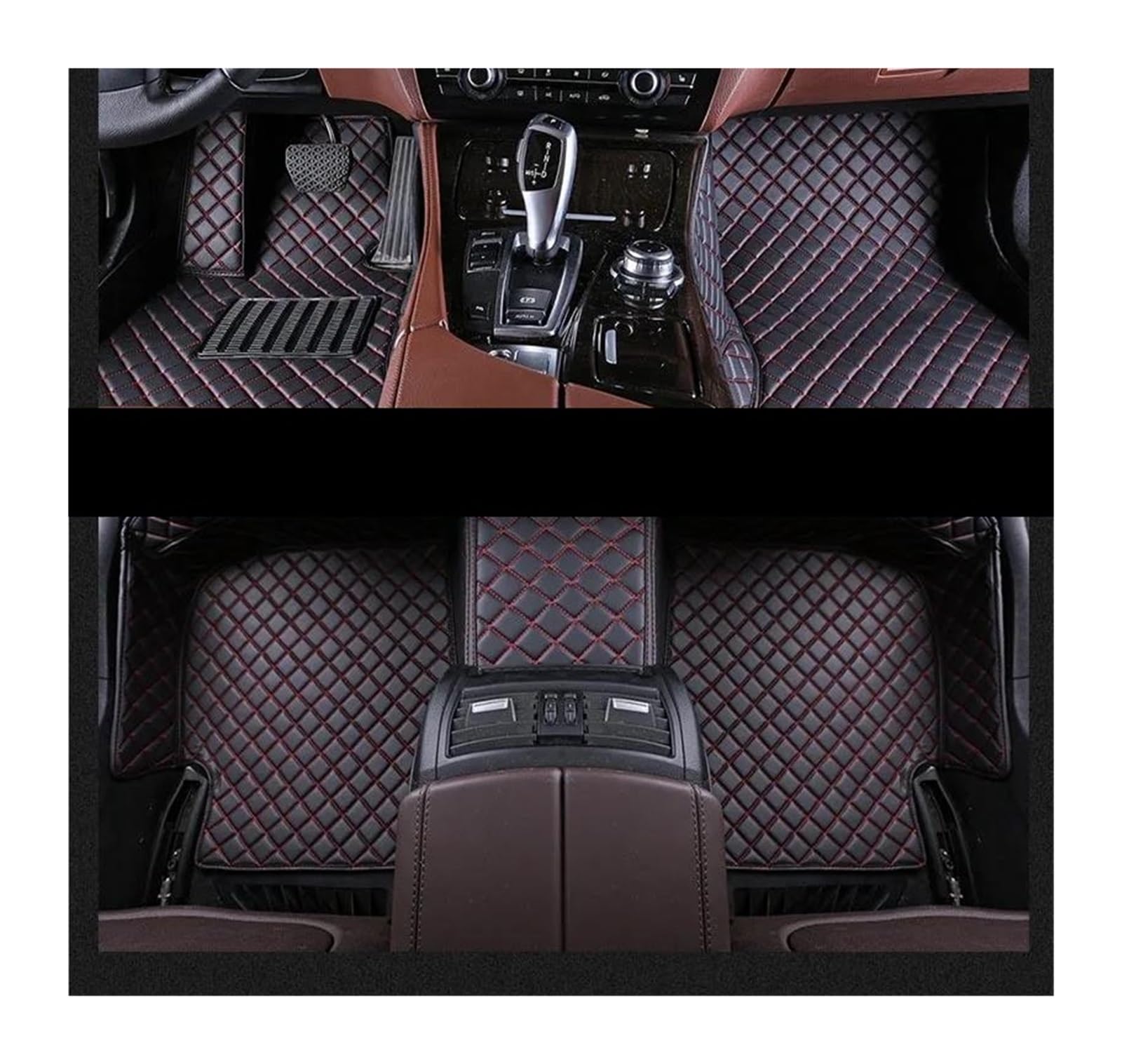 Fußmatten Für 718 982 2016 2017 2018 2019 2020 2021 2022 2023 Custom Car Fußmatten Auto Teppiche Fuß Coche Zubehör Auto Fußmatten(Schwarz Rot) von DZSFSTRHRRT